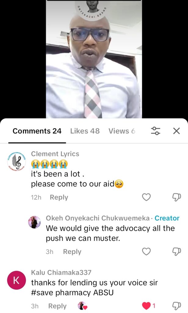 Some of replies to the advocacy content shared on tiktok.