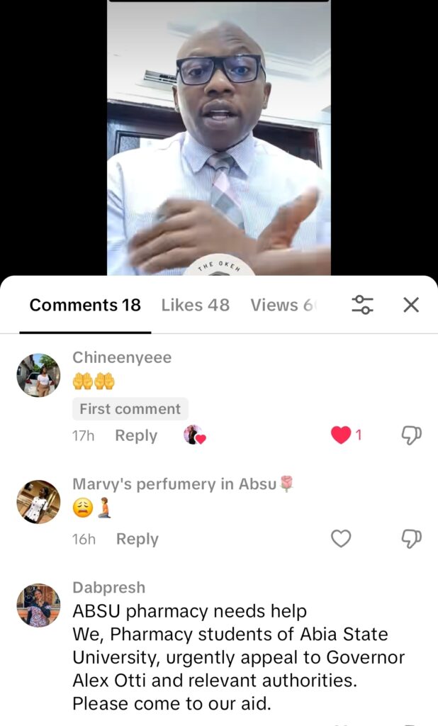 Some of replies to the advocacy content shared on tiktok.